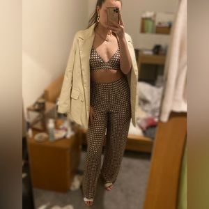 Plisse geo print bralet and pants co ord - Missguided. Size 4. NWT